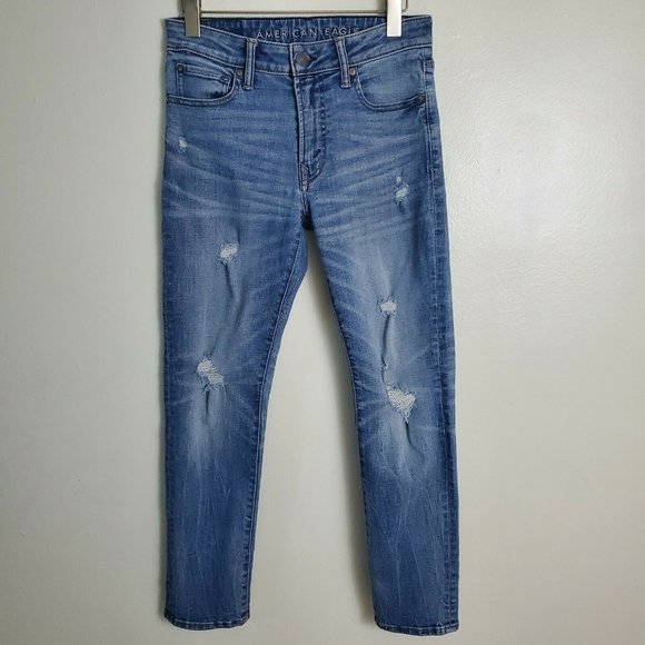 American Eagle Outfitters Other - American Eagle Slim Skinny Jeans Men's 30x30 Lightly Distressed Blue Medium Wash